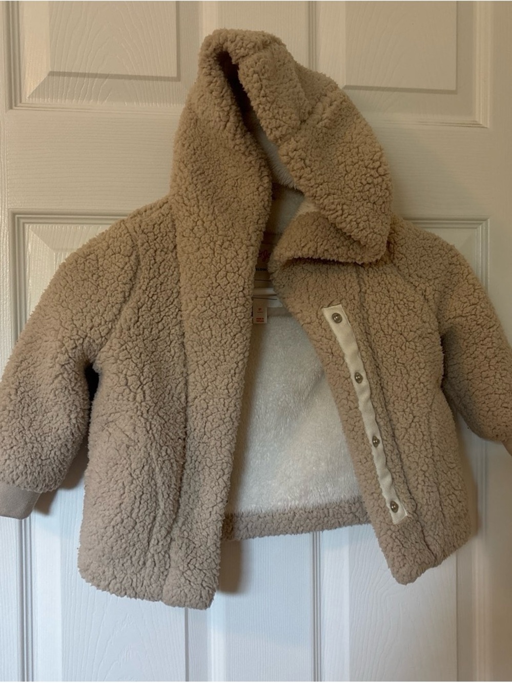 Cat & Jack Cozy Hooded Sherpa Jacket - Beige